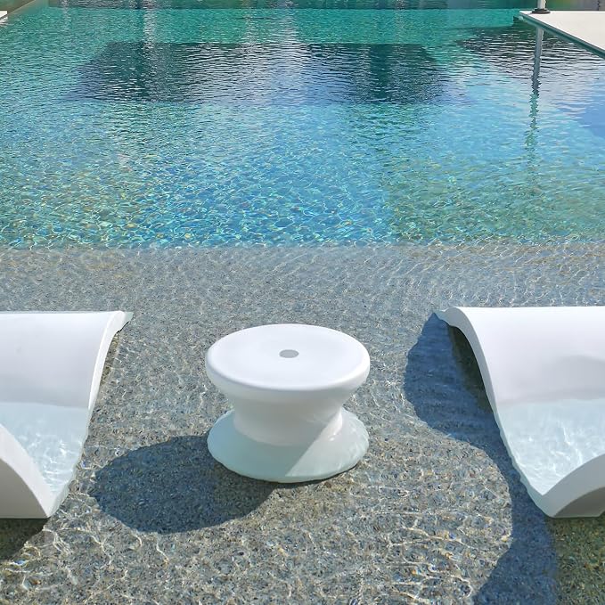 Ledge Lounger in-Pool Side Table with Umbrella Hole (Cloud)