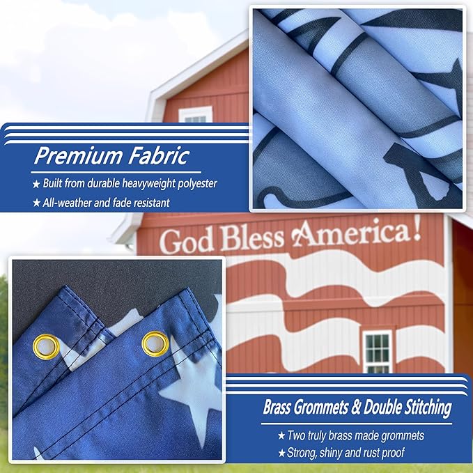 One Nation Under God Flag 3x5 Ft Double Sided American Flag With Jesus Christ On It Heavy Duty 3 Ply Polyester with 2 Brass Grommets for Outside House Yard Outdoor Faith Patriotic Flags Banner Decor