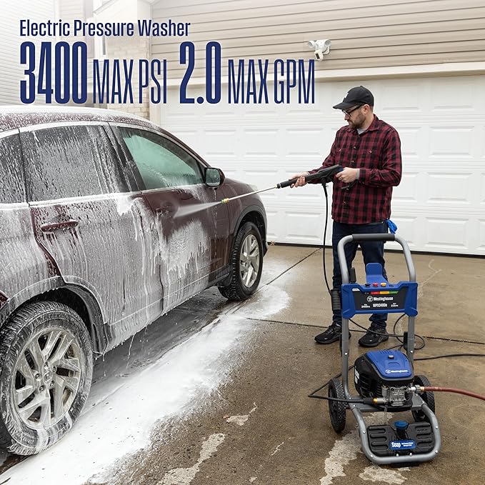 Westinghouse Electric Pressure Washer Bundle with 3400 PSI 2 GPM Washer and 15" Surface Cleaner Attachment