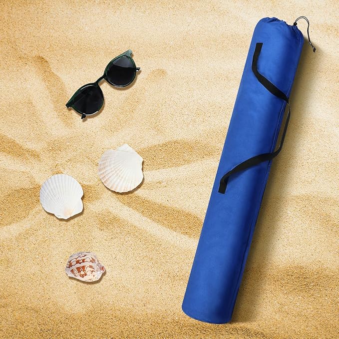 Dunzy 2 Pcs Beach Bags for Umbrella Waterproof Storage Bag for Umbrella with Shoulder Strap Carry Handle Large Foldable Bag for Umbrellas Outdoor Camping Traveling Patio Beach, Blue, 57 x 10 Inch