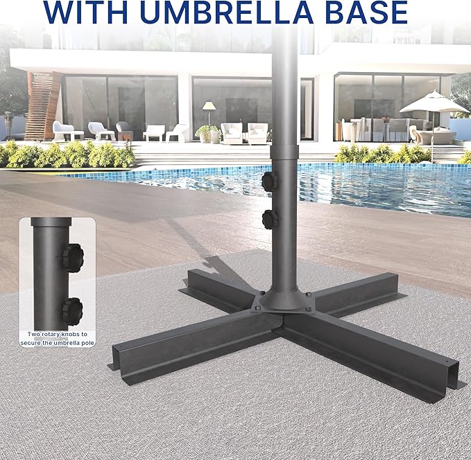 ALAULM 14FT Waterproof Patio Umbrella Outdoor Reversible Rectangular Large Market Umbrella