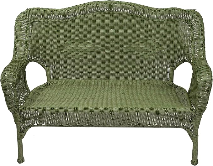 Northlight Wicker Outdoor Patio Conversation Set - Moss Green - 4pc