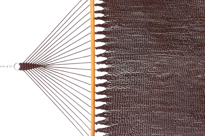 Original Saniwerke Caribbean Hammock, 79 Inch Wide x 12 Ft Long, Wooden Spreader Bars, Outdoor Relaxation, All Weather, Stainless Steel Ring and Chain, Double Person (Rich Mocha)