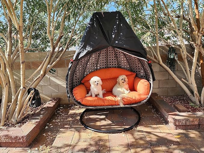 【Upgraded】Patio Egg Chair Covers with Zipper, 91 x 80 Large Wicker Egg Swing Chair Covers, Waterproof Heavy Duty Weather Resisatnt Outdoor Chair Cover, Windproof Hanging Chair Cover, Black, 1 Pack
