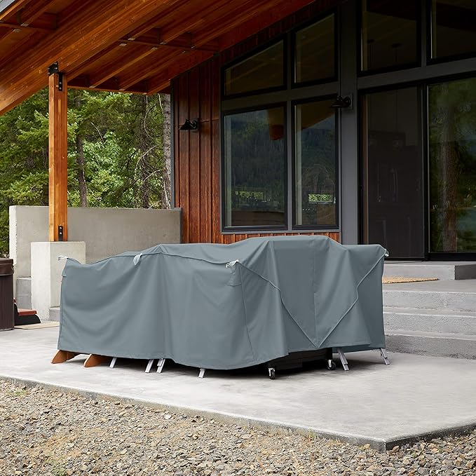 Classic Accessories Storigami Water-Resistant 100 Inch Easy Fold Patio Furniture Cover, Monument Grey, Patio Furniture Covers