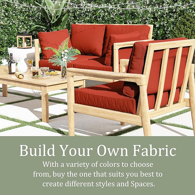 8 pcs Outdoor Cushion Slipcovers Outdoor Patio Cushions Covers Replacement Waterproof with Zipper w/3 Seat Cushion Covers and 5 Backrest Pillow Covers, Covers Only