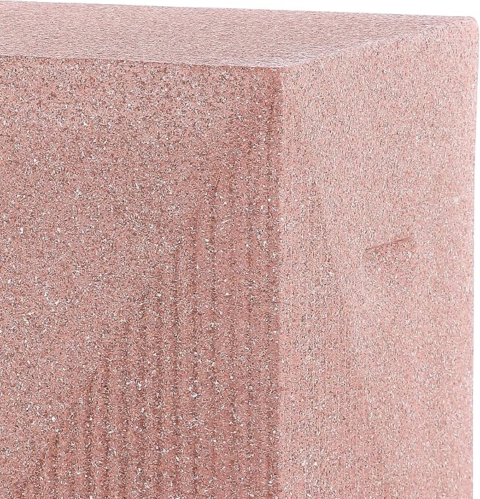 JONATHAN Y Adrian Polyresin Outdoor Side Table and Garden Stool, 21" Weather Resistant Geometric Fluted Accent Table for Patio, Porch, Deck, Pink Terrazzo TBL1104C