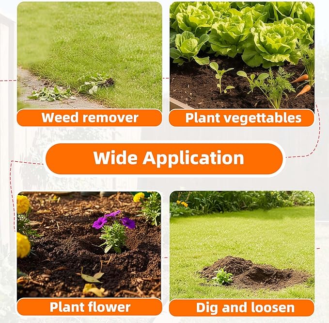 Weed Puller Tool with Long Handle, 62inch Efficient Weed Remover Tool, 2-in-1 Weed Rake and Hoe Garden Tool for Easy Weed Removal & Deeper Root Digging, Manual Weeder Tool for Yard Flower Bed