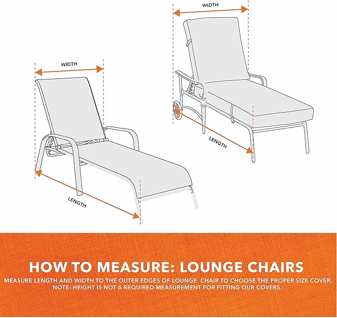 Modern Leisure Basics Patio Chaise Lounge Chair Cover - Weather-Resistant Fabric - Furniture Protection Perfect for Patio, Deck, and Porch - 76" L x 27" W x 30" H - Khaki - 1-Pack - 2023 Model