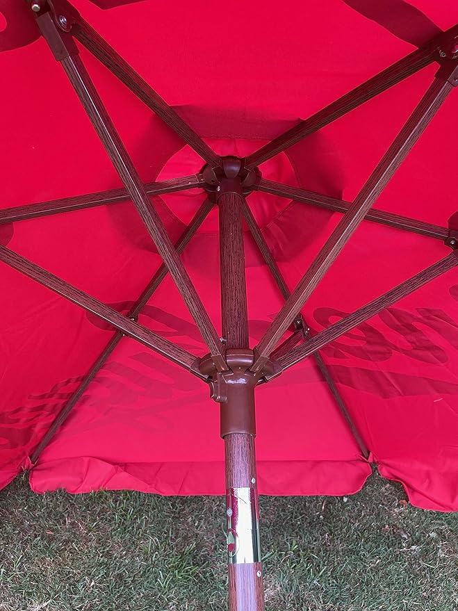 Leinenkugels Market Shade Umbrella | 7ft x 6 | Wood Pole