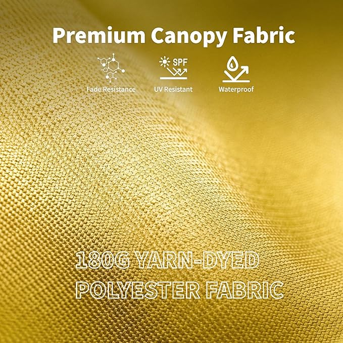 9FT Solar Umbrella 32 LED Lighted Patio Umbrella Table Market Umbrella w/Tilt and Crank, UV-Resistant Outdoor Umbrella for Pool, Garden, Deck, Sunshine Yellow