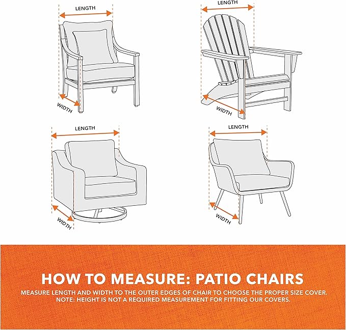 Modern Leisure Basics Patio Chair Cover - Weather-Resistant Fabric - Furniture Protection Perfect for Patio, Deck, and Porch - 33" L x 34" W x 31" H - Khaki, 2023