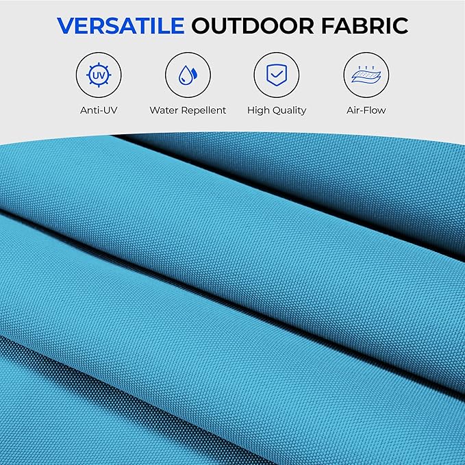 HOMSHADE Double Sided Patio Umbrellas with Base - 15ft RGB Multi-Color Flowing LED Lights Outdoor Extra Large Market Table Umbrella w/Stand, Oversized Umbrella for Deck, Pool, Backyard,Light Blue