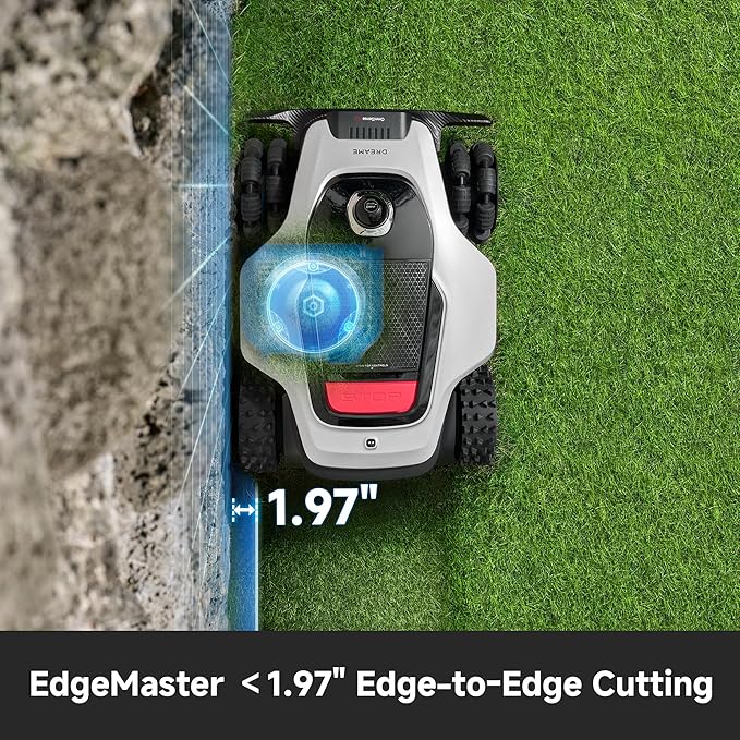 [All-Terrain Wire-Free] DREAME A3 AWD 2000 Robot Lawn Mower, 360° 3D LiDAR & AI Dual Vision Smart Robotic Mowers for 0.5 Acre, 80% Slopes & 45min Fast Charge, 1.97" Edge Trimming, 4G GPS Anti-Theft