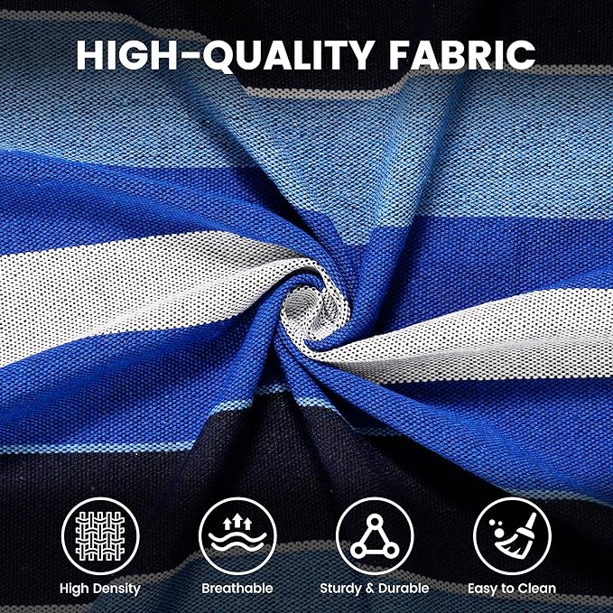 Lazy Daze Hammocks Extra Large Double Hammock, Portable Camping Hammock with Travel Bag & Tree Straps for Outdoor, Camping, Backyard, Patio, 550lbs Capacity, Blue