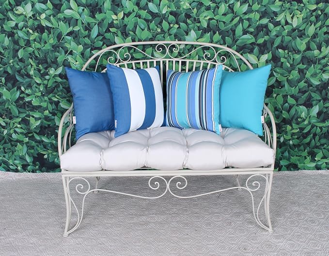 Outdoor/Indoor Sunbrella Throw Pillow Cover Only Square Set of 2 Pieces 16 inch x 16 inch Cabana Regatta Stripe - Insert Not Included, Royal Blue/White