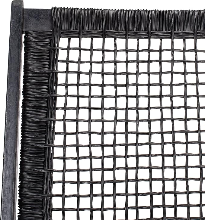 SAFAVIEH Outdoor Collection Chantelle Acacia Wood Woven Rattan 5-Piece Patio Set PAT7076C, Black/Black