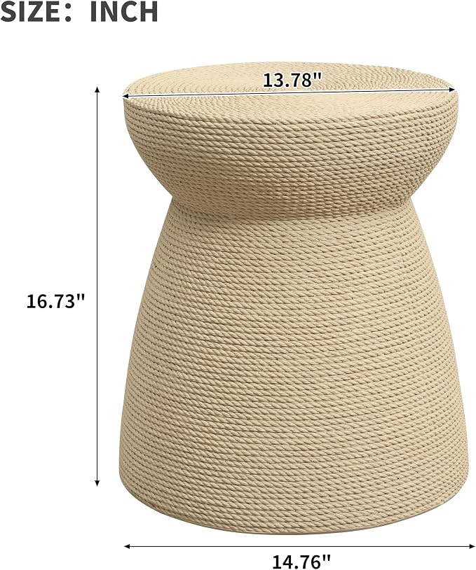 Christopher Knight Home 16.73" H Simulated Rattan MGO Side Table Sculptural Hourglass End Table Indoor Outdoor Living Room Patio Balcony Decor Accent Table, Natural Wood