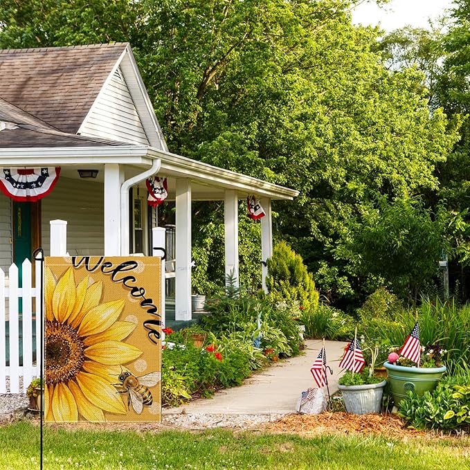 wyooxoo Spring Summer Flower Garden Flag 12x18 Inch Double Sided Vertical Welcome Garden Flag Outside Farmhouse Yard Outdoor Decoration (O)