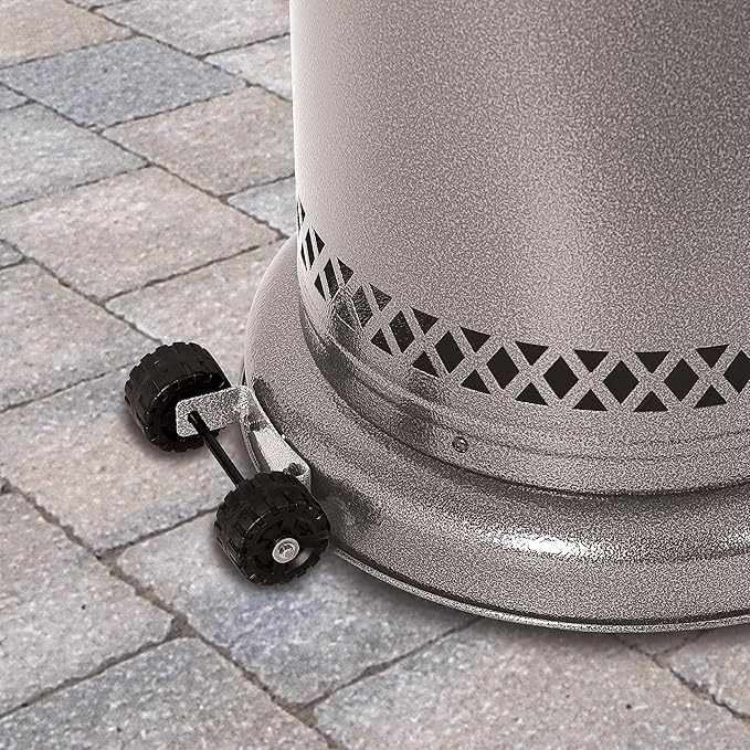 Sun Joe SJPPH48-SLV 48000-BTU Max Propane Outdoor Patio Heater w/Wheels and Built in Bar Table, Silver
