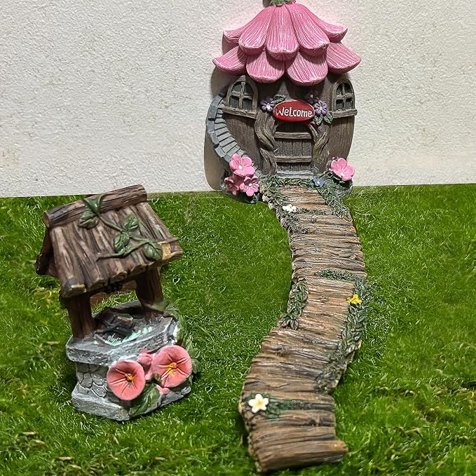 MUAMAX Fairy Garden Walkway Path Pathway, Fairy Garden Accessories, Wood Road Way, Micro Miniature Path Road, Enchanted Path
