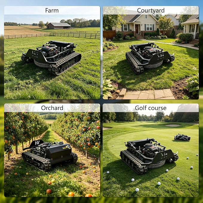 23HP Tracked Remote Control Lawn Mower with 35.5" Wide Deck & 1600W Brushless Motors, 45° Hill Climber for Pasture, Orchard & Yard