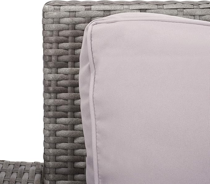 SAFAVIEH Outdoor Collection Lorma Grey/Grey Wicker 4-Piece Conversation Patio Set