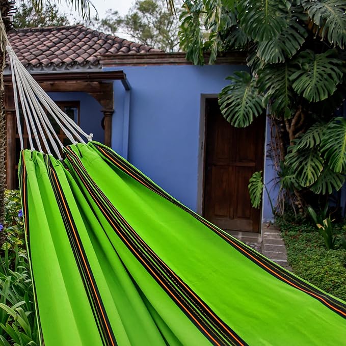 NOVICA Green Fabric Woven Hammock, 'Green Tropical Slumber' (Single)