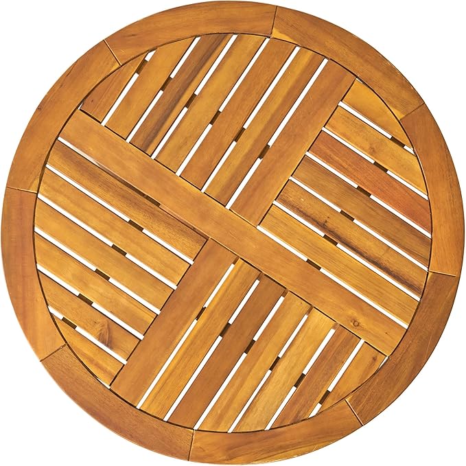 Christopher Knight Home Carina Accent Round Table, Teak Finish Brown