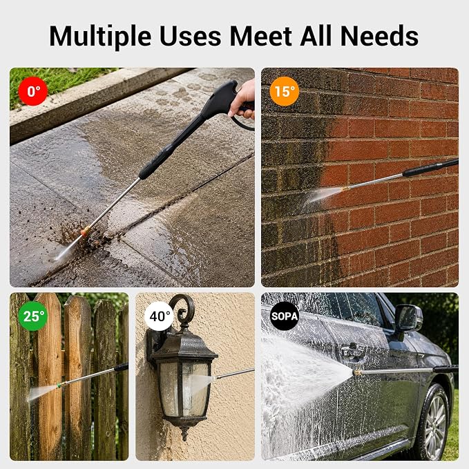 Gas Pressure Washer 3600 PSI 2.3 GPM, 212cc Gas Powered Pressure Washer with Soap Tank, 30 FT Hose & 5 Nozzles, Heavy Duty Power Washer for Driveways, Patios, Cars, RVs & Commercial Cleaning