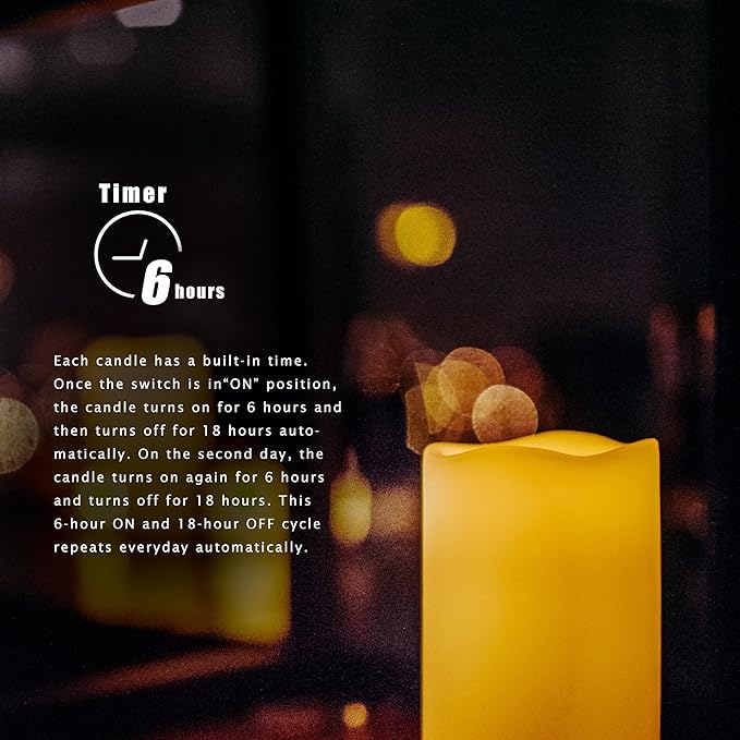 Outdoor Waterproof Flameless LED Pillar Candles with Timer Long lasting Indoor Battery Operated Electric Flickering Candle Lights for Halloween Christmas Home Wedding Party Décor Gift Choice 3-Pack