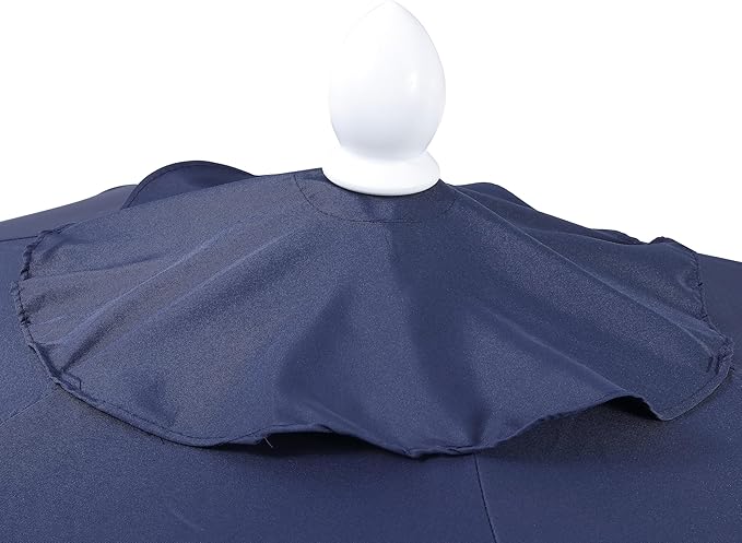 JONATHAN Y UMB1001 Collins 9 ft. Classic Cottage Tassel Market Patio Umbrella with Auto-Tilt, Crank, Wind Vent and UV Protection