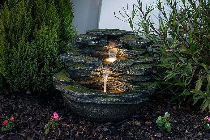 Bond Manufacturing Y95864 Calistoga Springs Lighted Fountain, Slate Grey