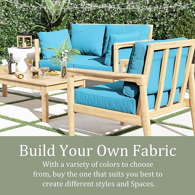 8 pcs Outdoor Cushion Slipcovers Outdoor Patio Cushions Covers Replacement Waterproof with Zipper w/3 Seat Cushion Covers and 5 Backrest Pillow Covers, Covers Only