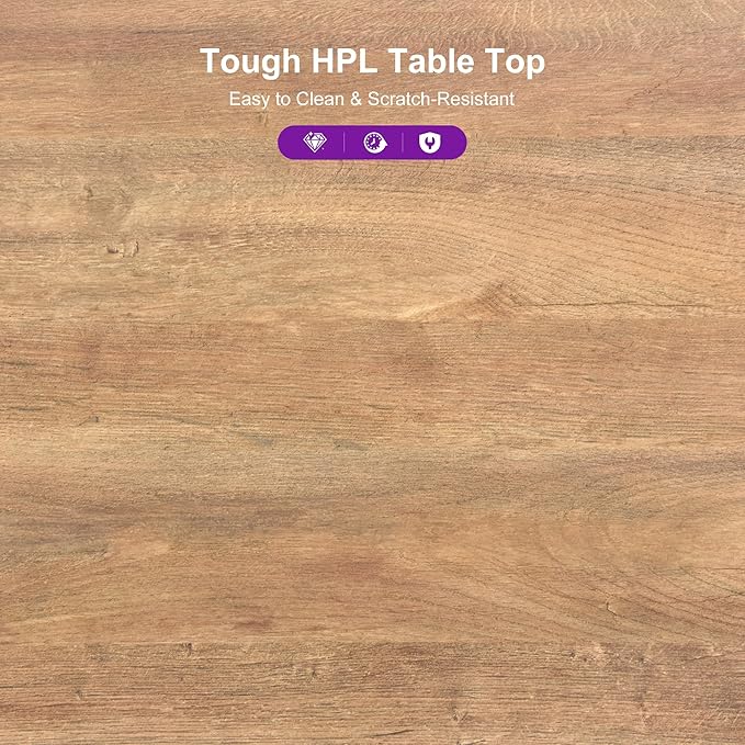 PURPLE LEAF 7-Piece Patio Dining Set Outdoor Furniture Rectangular Table and Chairs Set with Aluminum Frame and Teak-Finish for Garden Deck Backyard Kitchen Deep Teak Outdoor Set