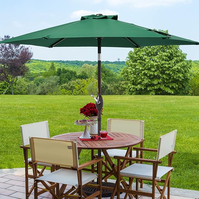 7.5ft Outdoor Umbrella Patio Umbrella,2-Year-Non-Fading,Table Market Patio Umbrella with Push Button Tilt and Crank,for Pool, Deck, Garden,Backyard