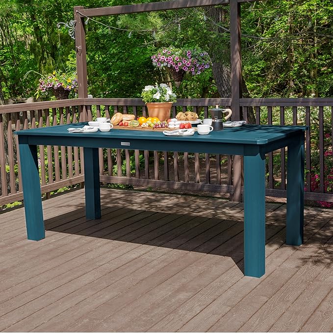 Highwood AD-ST7WL2CO5BA-NBE Weatherly 7pc Rectangular Counter Height Dining Set 84" x 42", Nantucket Blue