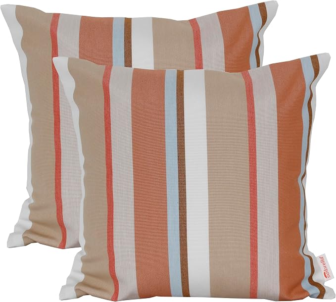 Outdoor/Indoor Sunbrella Throw Pillows Square Set of 2 Pieces 24 inch x 24 inch Beaming Mojave - Cover Only, Insert Not Included