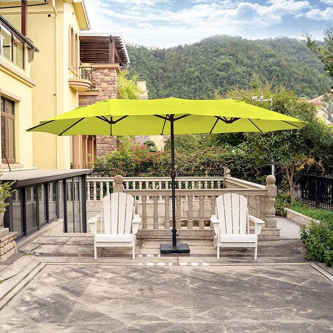 WO Home Furniture Patio Umbrella Twin Double (Extra Long) Outdoor Extra Long Umbrella 15' ft x 9' ft