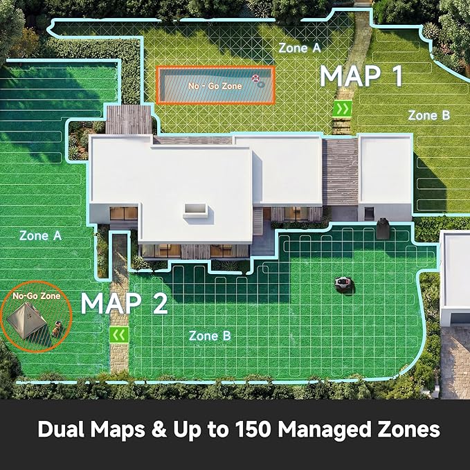 [All-Terrain Wire-Free] DREAME A3 AWD 2000 Robot Lawn Mower, 360° 3D LiDAR & AI Dual Vision Smart Robotic Mowers for 0.5 Acre, 80% Slopes & 45min Fast Charge, 1.97" Edge Trimming, 4G GPS Anti-Theft