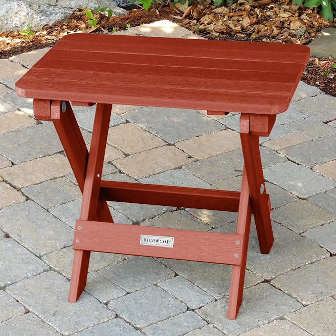 highwood Folding Adirondack Side Table, Rustic Red (AD-TBS1-RED)