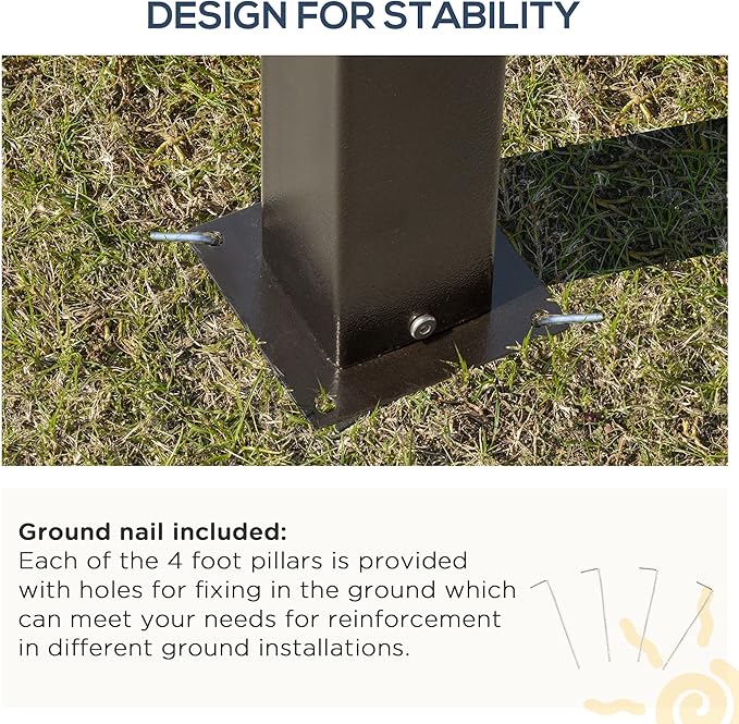 Outsunny 10' x 12' Hardtop Gazebo Canopy with Polycarbonate Roof, Aluminum Frame, Permanent Pavilion Outdoor Gazebo with Netting, for Patio, Garden, Backyard, Deck, Lawn, Dark Brown, Off-White