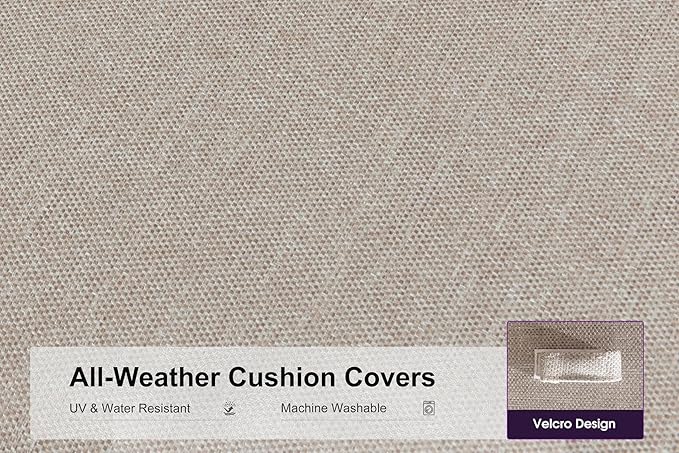 PURPLE LEAF Outdoor 3 Seater Wicker Sofa 82" Patio Couch with Tables Modern Aluminum Sofa Couch for Backyard Porch Apartment Living Room Bedroom, Cushions Included