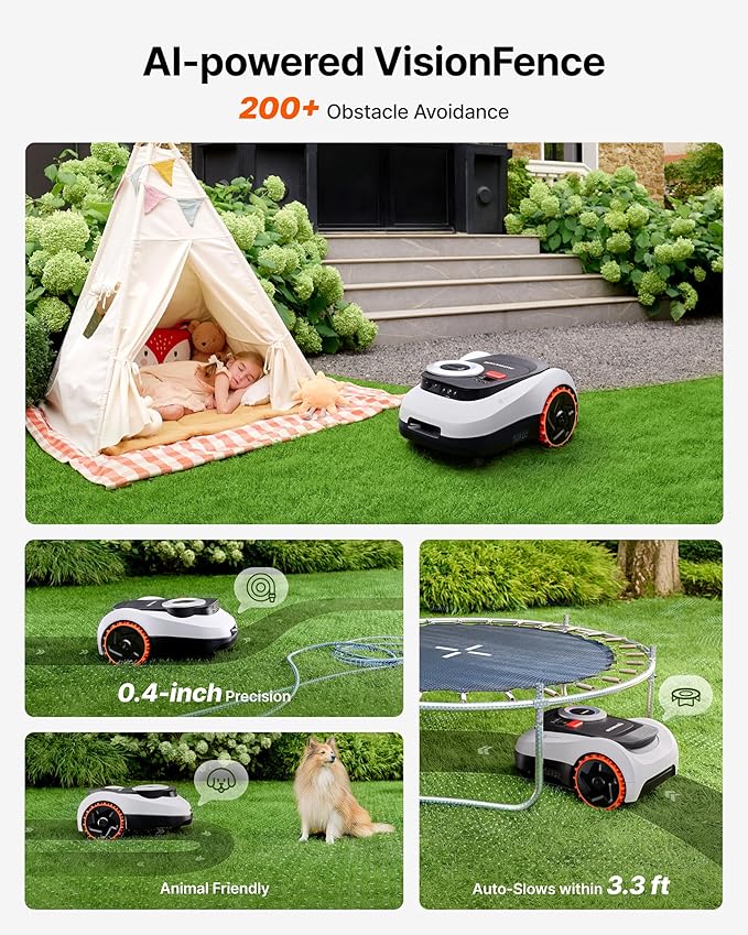 Segway Navimow i215 LiDAR Robot Lawn Mower Wire Free with Garage M, LiDAR & Vision Dual Fusion, Auto Mapping, Off-Road Wheels for 45% Slopes, Covers 0.37 Acre (Garage Shipped Separately)