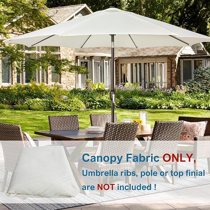 Blissun 9ft Patio Umbrella Replacement Canopy, Market Umbrella Top, Outdoor Table Umbrella Canopy for 8 Ribs, Canopy Only