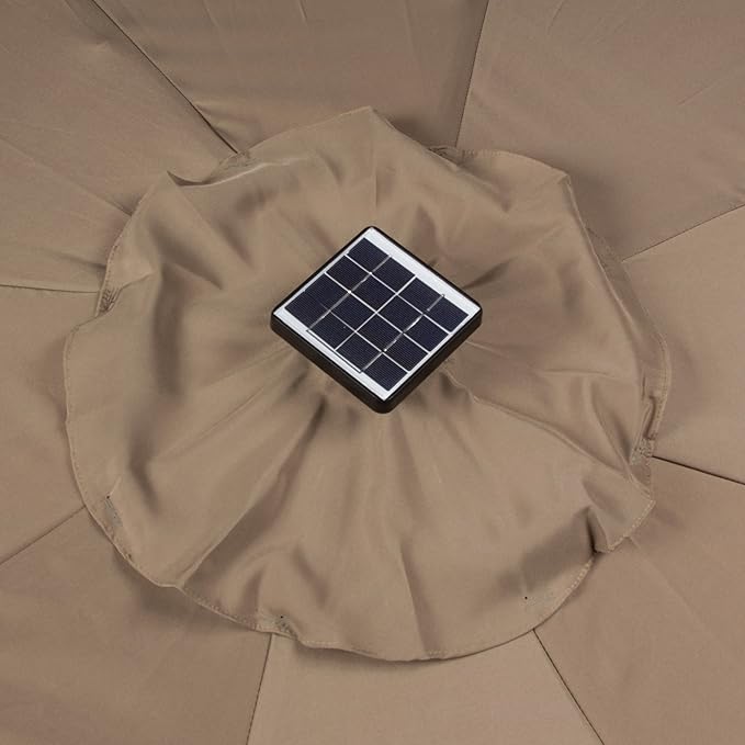 Trademark Innovations Deluxe Solar Powered LED Lighted Patio Umbrella - 9'