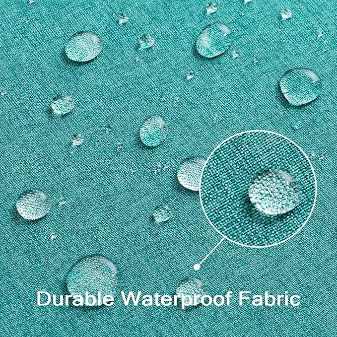 ANRODUO Outdoor Waterproof Pillow Covers for Patio 18x18 Turquoise 2 Pack | Outdoor Pillow Covers for Patio Furniture, Decorative Linen Cushion Sham, Outside Square Pillowcase for Garden Balcony Decor
