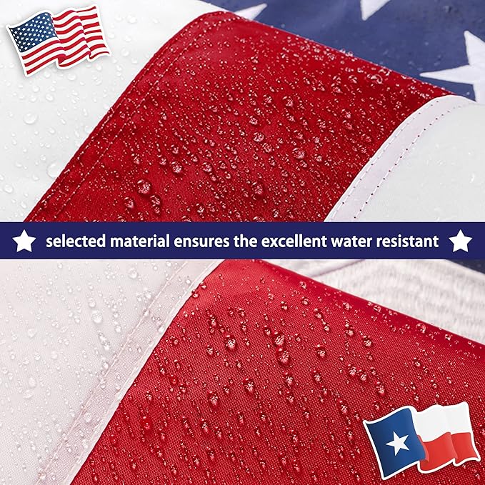 XIFAN Combo Pack: American Flag & Texas Flag 3x5 Outdoor, Heavy Duty 210D Nylon US & TX Flag, Strongest Longest Lasting with Embroidered Stars/Sewn Stripes/Brass Grommets
