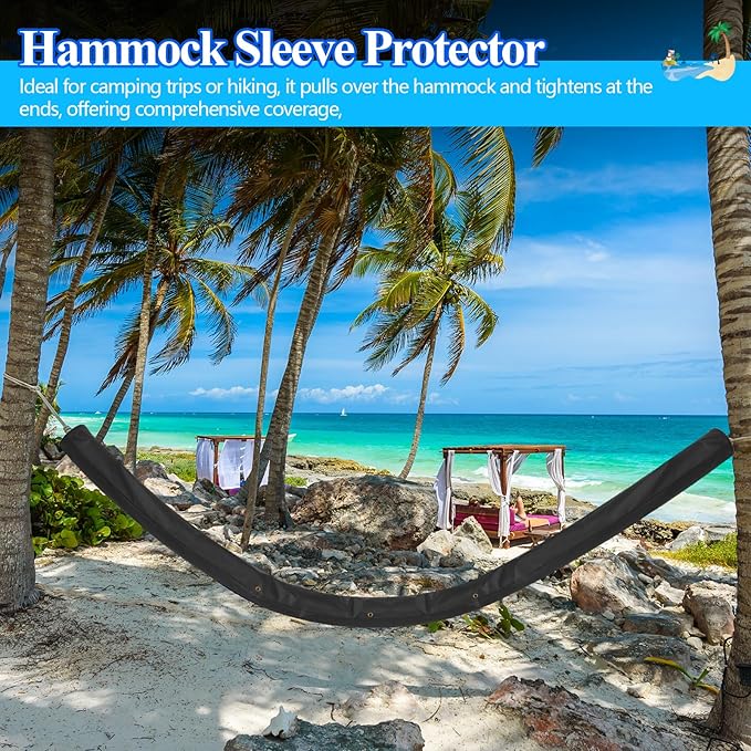 Extra Long Waterproof Hammock Sleeve Protector 16 ft Lightweight and Compact Camping Hammock Storage and Cover, Black (Cover Only)