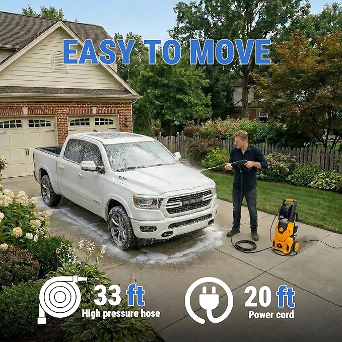 HoldwellS 2026 New P*ressure Washer 5000 MAX PSI, P*ower Cleaner with Hose Reel, 4 Quick Connect N*ozzles, 33FT Hose & Filter & F*OAM C*annon for Cars/Home/Fences/Driveways